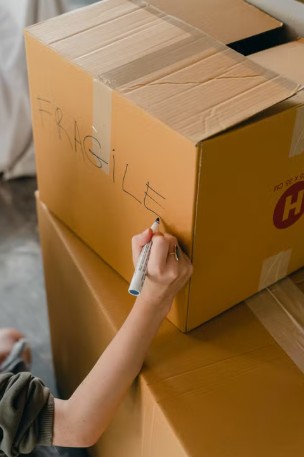 IT equipment carefully packed and labelled for an office move in Cape Town