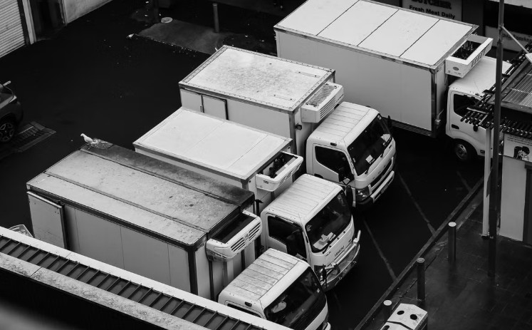 FTH Transport moving trucks parked at 28 Christian Ave, Epping, Cape Town
