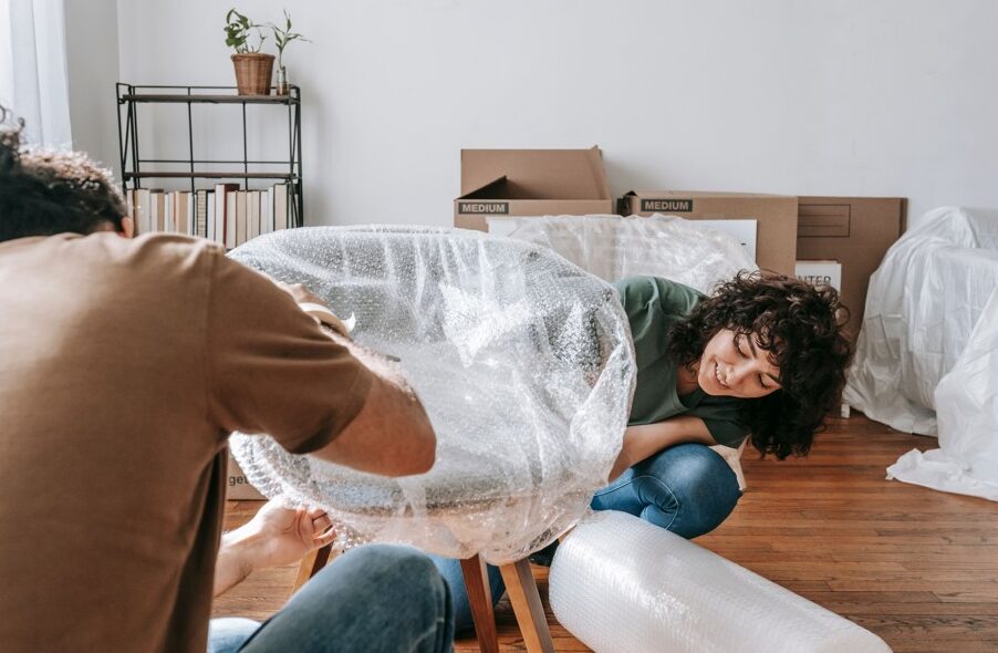 Furniture wrapped and protected before a Cape Town home move