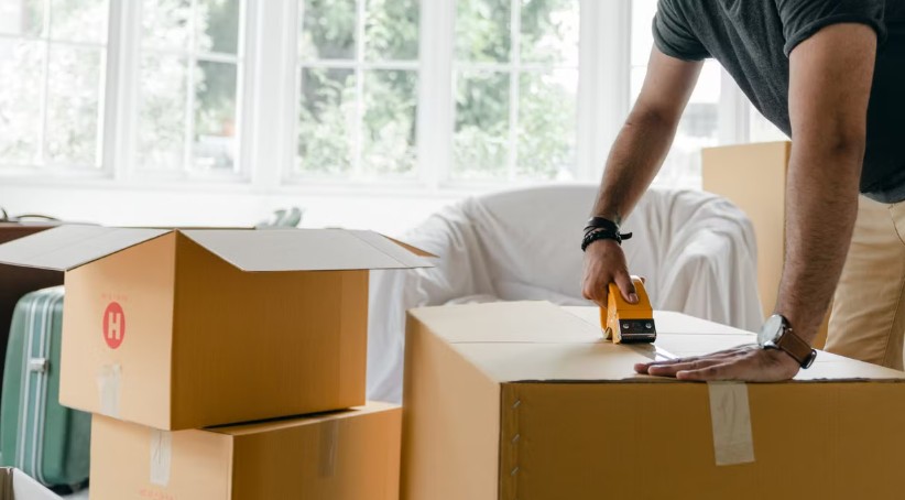 Packing and labelling boxes for a Cape Town home move